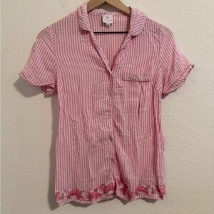 J. Marie// EUC Pink Striped Women's Pajama Set